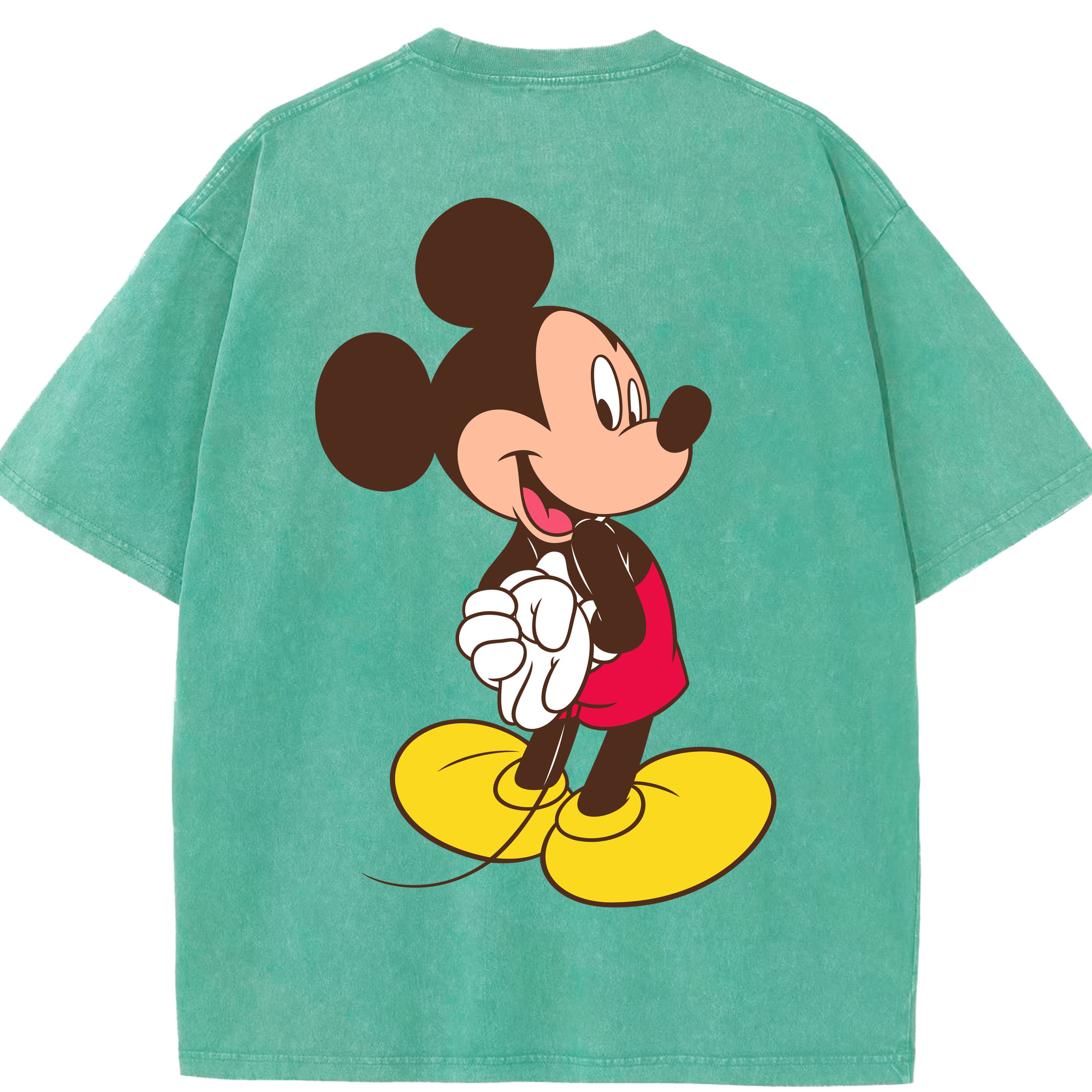 （画像用） ミッキーマウス Mickey Mouse 綿100% ヴィンテージ風 半袖Tシャツ（背面プリント）